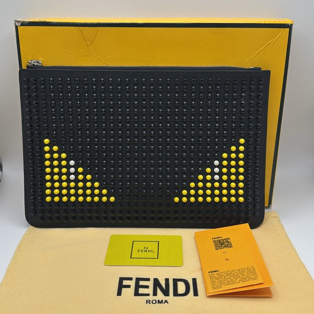 Fendi Peekaboo Defender Leather Clutch All Inclusive